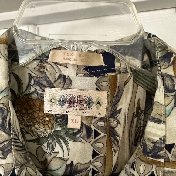 Campia Moda Men’s Hawaiian Shirt Beach Cocktails Bananas Pineapples Leaves XL - Picture 2 of 7